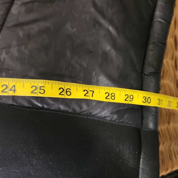 Michael Kors Black Camo Embossed Long Puffer Coat. Parka Faux Fur - Picture 12 of 13